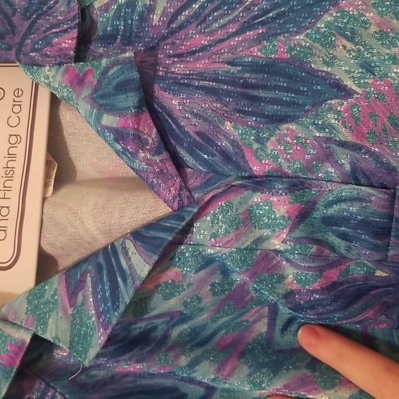 Ample Togs Blue Leaf 80s Short Sleeve Shirt - Picture 4 of 6